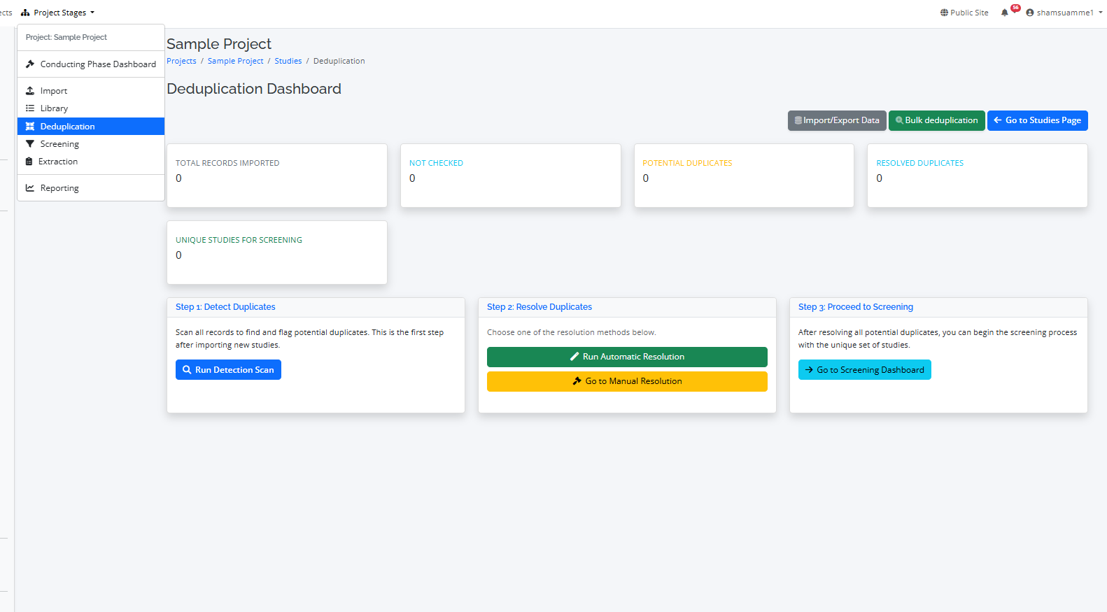 Bulk Deduplication Page