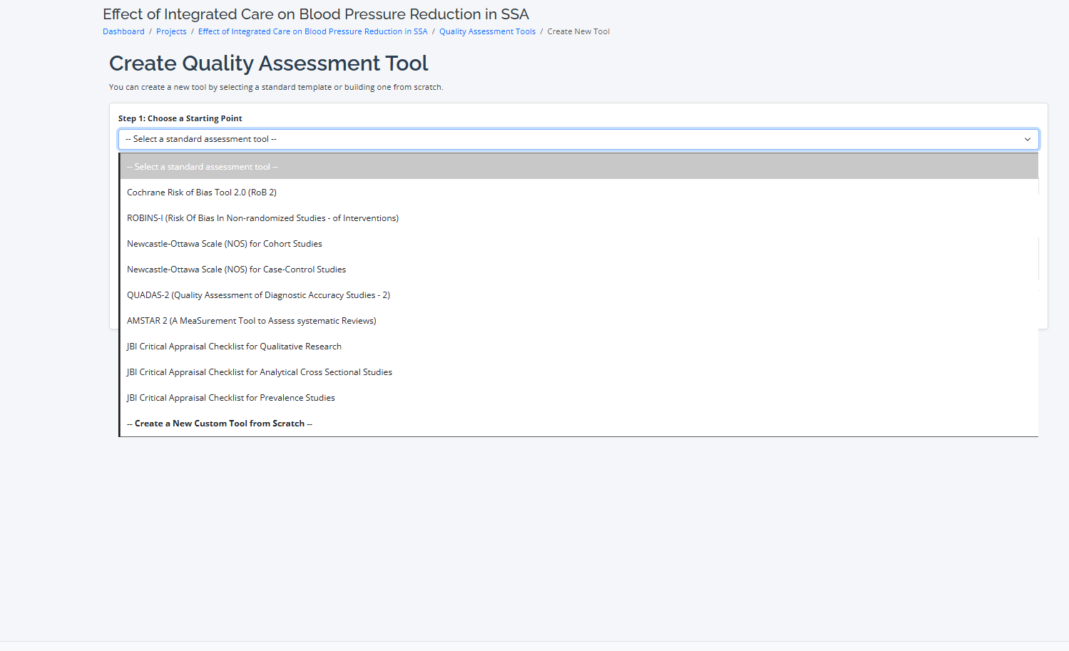 select the tool or create your own 